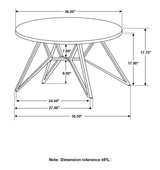 Hadi Round SmartTop Coffee Table - Cement and Gunmetal