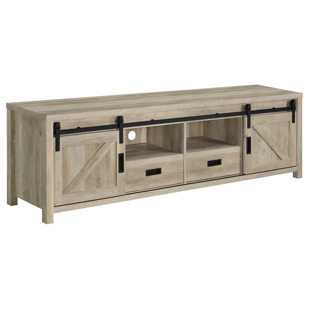 Madra 2-Door TV Stand 79 Inch Distressed Pine