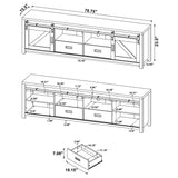 Madra 2-Door TV Stand 79 Inch Distressed Pine