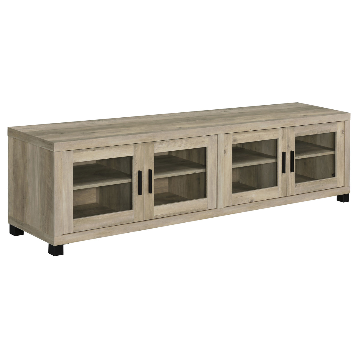 Sachin 4-Door TV Stand - 79 Inch Distressed Pine