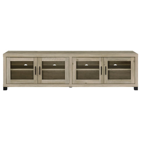 Sachin 4-Door TV Stand - 79 Inch Distressed Pine