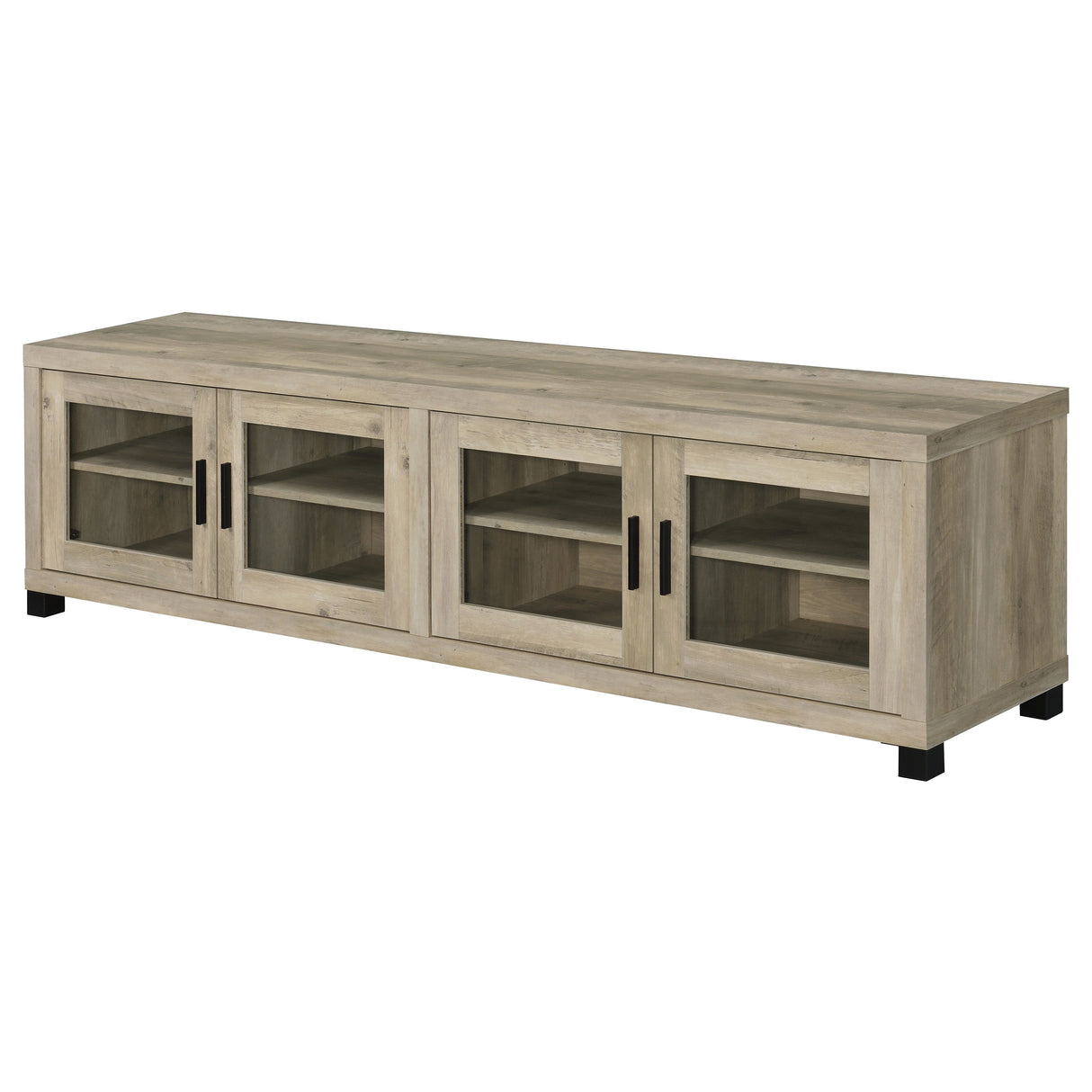 Sachin 4-Door TV Stand - 79 Inch Distressed Pine