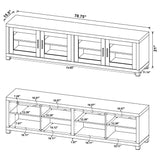 Sachin 4-Door TV Stand - 79 Inch Distressed Pine