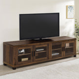 Sachin 4-Door Dark Pine TV Stand - 79 Inch