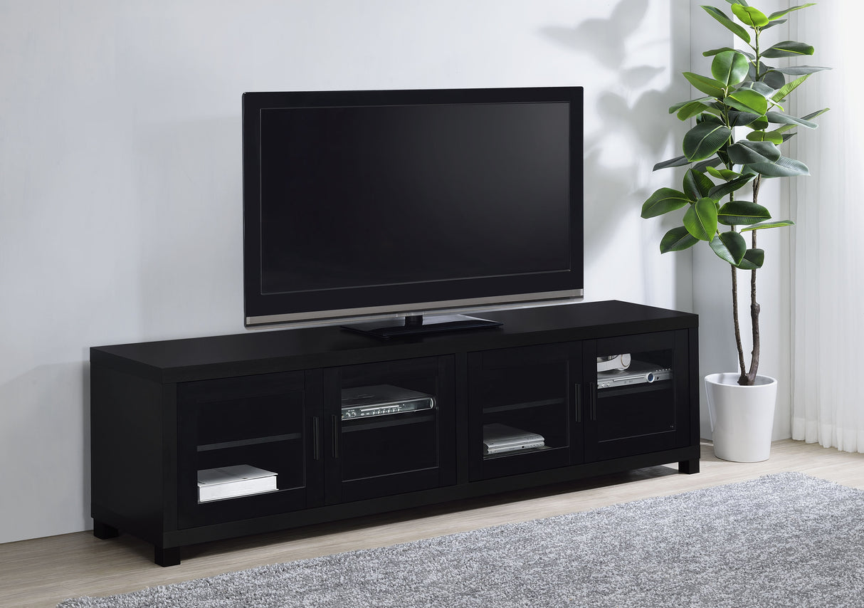 Jupiter 4-Door Black TV Stand - 79 Inch