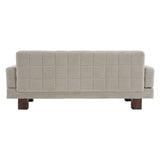 Modern Loveseat Sofa, 2 Seater With Square Arms For Living Room