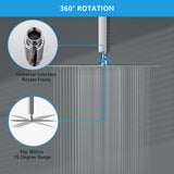 Ultra Thin Square Rainfall Shower Head Stainless Steel, Wall Or Ceiling Mount - Chrome