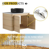 Mounted Bathroom Vanity With Art Sink, 1 Storage Shelf, Soft Close Door
