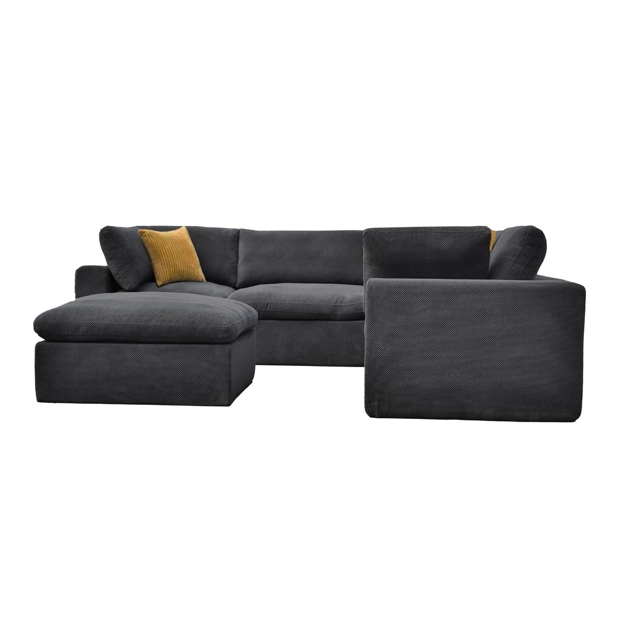 Custom Configuration Modular Sectional With Toss Pillows