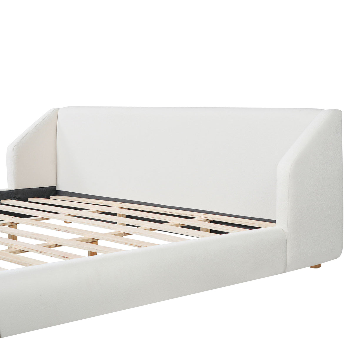 Modern Upholstered Bed Frame With Wingback Headboard