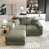 Convertible Deep Seat Sofa With Soft Pillows And Ottomans