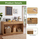 Fluted Console Table With 3 Drawers, Long Sofa Table Behind Couch For Living Room