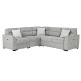 Emiliano - Sectional Sofa With 3 Pillows - Nickel