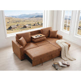Upholstered Sectional With Pull-Out Bed And Chaise Storage