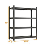 4-Tier Height-Adjustable Storage Rack, Vertical Organizer, Assembly Required - Black