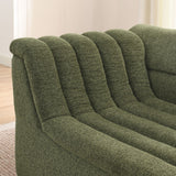 U-Shaped Modular Sectional Sofa With Chaise And Movable Ottoman With Wave-Shaped Armrest