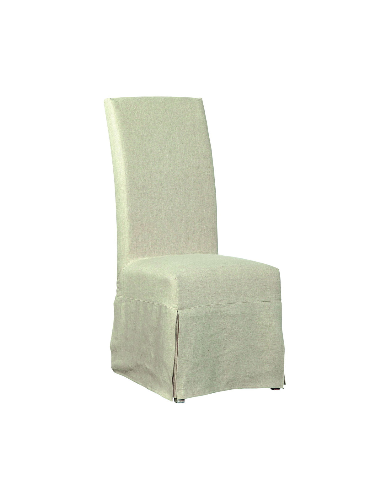 Linen Floor Length Slip Covered Parsons Chair (Set of 2) - Beige