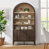74" Tall Arched Storage Display Cabinet and Bookshelf - Bookcases available at Alpine Outlets in Denver