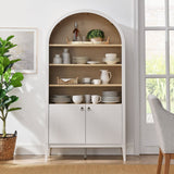 74" Tall Arched Storage Display Cabinet and Bookshelf - Bookcases available at Alpine Outlets in Denver