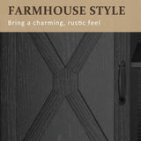 Farmhouse TV Stand With Sliding Barn Doors & Adjustable Storage
