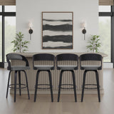 Shelly - 30" Bar Height Swivel Bar Stool With Black Frame