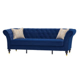 Chesterfield Sofa, 3 Seat Couch With Deep Button Tufted Back, Rolled Arms