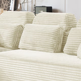 Sectional Sleeper Sofa & Storage Pockets, Modular Couch With Throw Pillows For Living Room