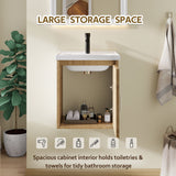 Floating Bathroom Vanity Combo, Wall Mounted Cabinet With Sink & Soft Close Doors For Small Bathrooms