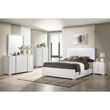 Full LED Panel Bed With Touch Activated Lighting - White