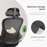 SMUG Office Chair Ergonomic Office Chair High Back Mesh Computer Chair with Adjustable Headrest