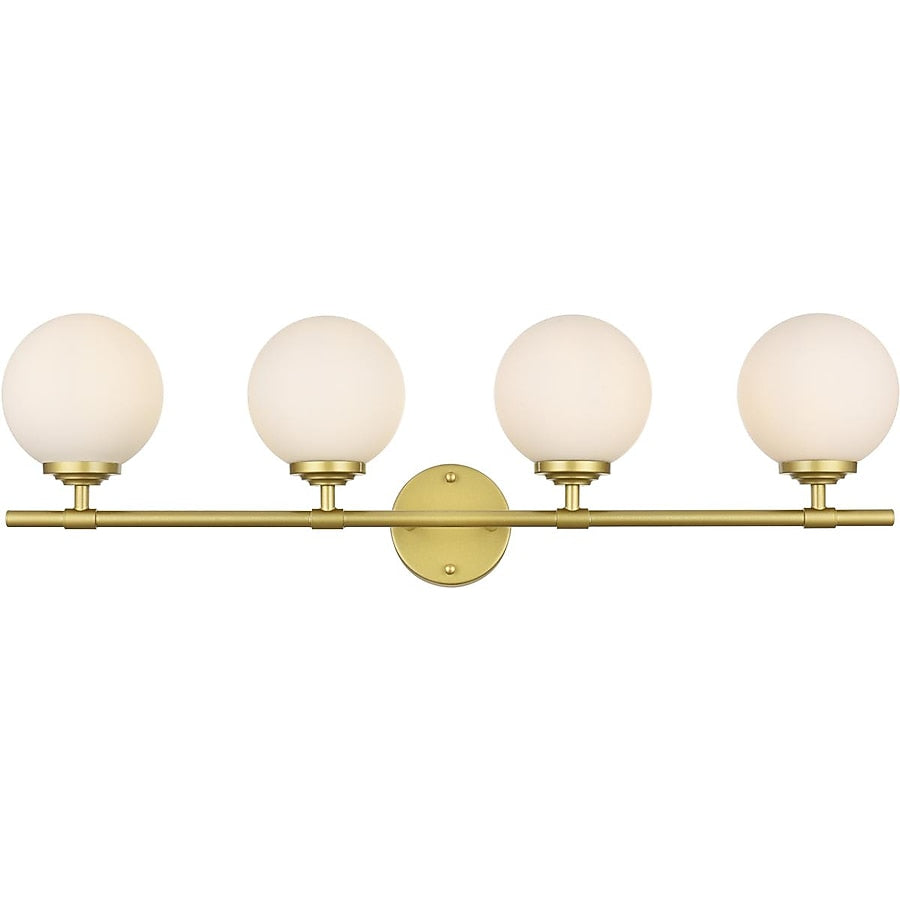 Ansley 33 Inch 4 Light Brass Bathroom Vanity Wall Sconce