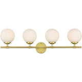 Ansley 33 Inch 4 Light Brass Bathroom Vanity Wall Sconce