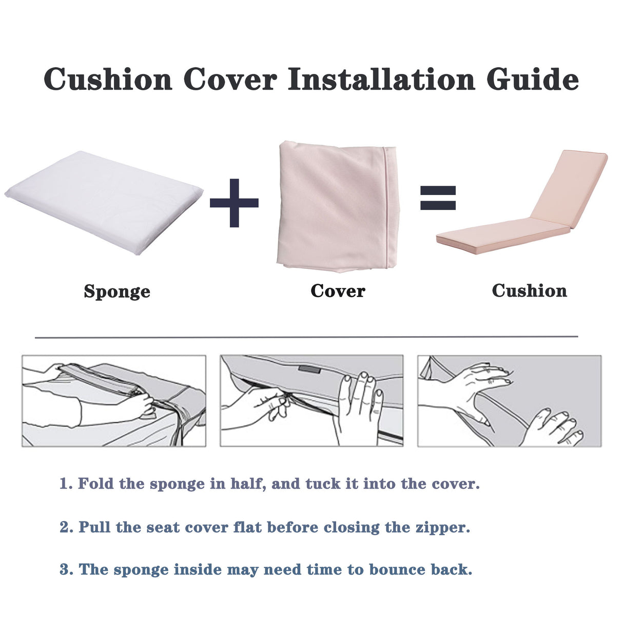 Outdoor Lounge Chair Cushion Replacement Patio Funiture Seat Cushion Chaise