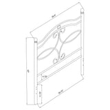 Twin Headboard With Scrollwork Design - Black