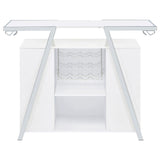 Katia - Wine Cabinet With LED Home Bar, 12 Bottle Storage - Gloss White
