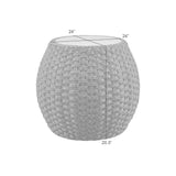 Kobalt - Rattan Round Outdoor Side Table With Sintered Stone Table Top - Beige