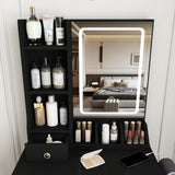 Modern Small Vanity Desk With 3 LED Lighting Modes, 3 Drawers