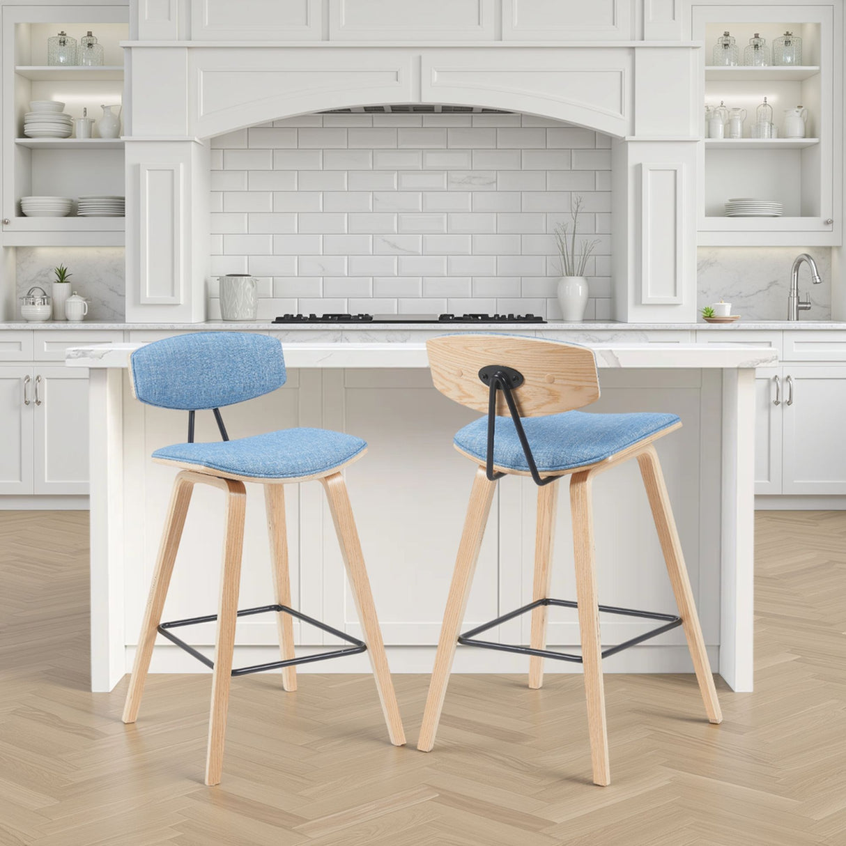 Fox - Swivel Counter Height Stool - Light Brown