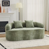 Curved Loveseat Sofa With Round Armrest