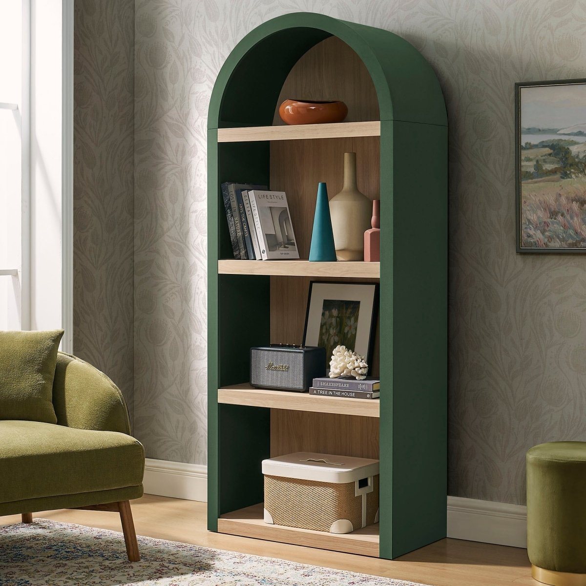 75" Tall Arched Gallery Display Shelf and Bookcase - Bookcases available at Alpine Outlets in Denver