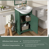20" Bathroom Vanity With Bulged Sink, Freestanding Single Vanity Set, Soft Close Door