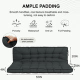 3 Seater Outdoor Porch Swing Cushion With Backrest, Waterproof