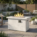 Propane Gas Outdoor Fire Pit Table Weather Resistant Cement 42x24in