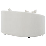 Rory - Sloped Arms Loveseat With Pillows - White