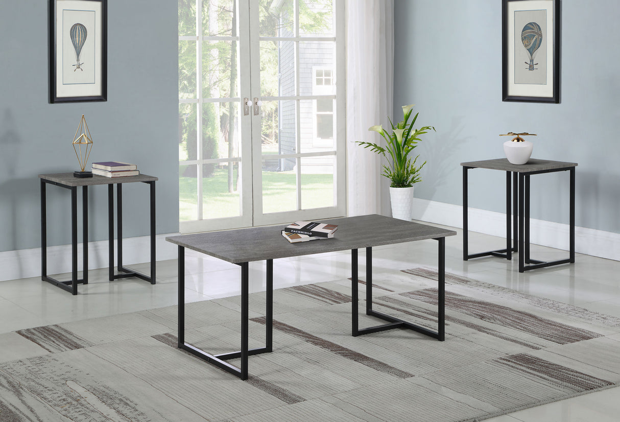 Nyla 3-Piece Coffee Table Set, Weathered Grey
