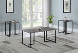 Nyla 3-Piece Coffee Table Set, Weathered Grey