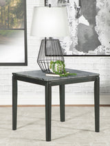 Mozzi Square Faux Marble Side Table - Grey and Black