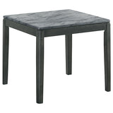 Mozzi Square Faux Marble Side Table - Grey and Black