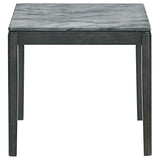 Mozzi Square Faux Marble Side Table - Grey and Black