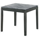 Mozzi Square Faux Marble Side Table - Grey and Black